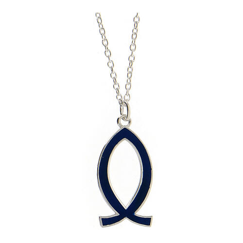 Collana pesce blu pendente argento 925 HOLYART Collection 1