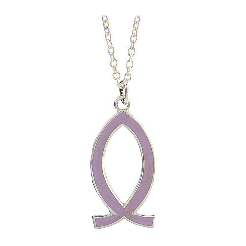 Collana argento 925 pesce lilla pendente HOLYART Collection  1