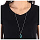 Necklace with light blue fish-shaped pendant, 925 silver, HOLYART Collection s2