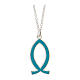 Collana argento 925 celeste pesce pendente HOLYART Collection s1