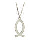 Necklace with white fish-shaped pendant, 925 silver, HOLYART Collection s1