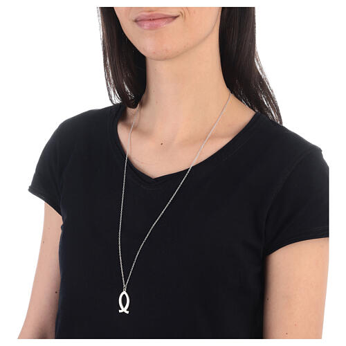 Collier avec pendentif poisson blanc argent 925 Collection HOLYART 5