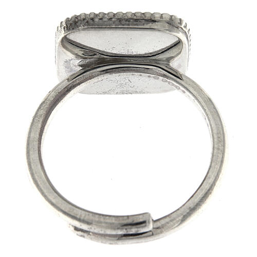 Größenverstellbarer Ring, schwarz, Jakobsmuschel, aus 925er Silber, HOLYART Collection 6