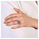 Größenverstellbarer Ring, schwarz, Jakobsmuschel, aus 925er Silber, HOLYART Collection s2
