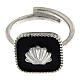 Adjustable ring, shell on black enamel, 925 silver HOLYART Collection s3