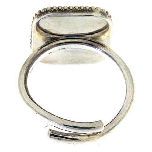 HOLYART Collection verstellbarer Ring aus Silber 925 mit Muschelschale auf blauem Hintergrund 5