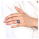 Adjustable ring, shell on blue enamel, 925 silver HOLYART Collection s2