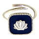 Adjustable ring, shell on blue enamel, 925 silver HOLYART Collection s3