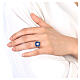 Anello blu conchiglia regolabile argento 925 HOLYART Collection  s2