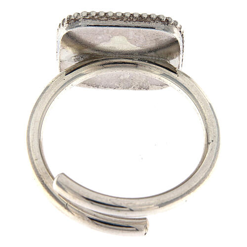 Größenverstellbarer Ring, lila, Jakobsmuschel, aus 925er Silber, HOLYART Collection 6