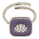 Adjustable ring, shell on lilac enamel, 925 silver HOLYART Collection s3