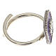 Adjustable ring, shell on lilac enamel, 925 silver HOLYART Collection s5