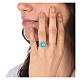 Adjustable ring, shell on light blue enamel, 925 silver HOLYART Collection s2