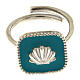 Adjustable teal shell ring in 925 silver HOLYART Collection s3