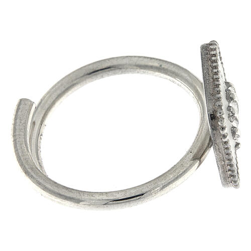 Größenverstellbarer Ring, weiß, Jakobsmuschel, aus 925er Silber, HOLYART Collection 5