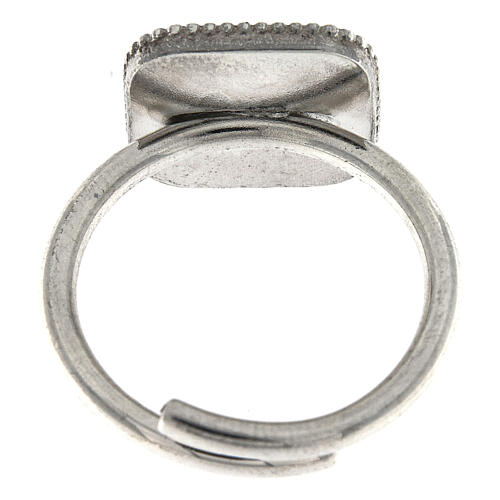 Größenverstellbarer Ring, weiß, Jakobsmuschel, aus 925er Silber, HOLYART Collection 6