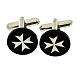 Cufflinks with Maltese cross, black mother-of-pearl s1