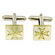 Square cufflinks with Maltese cross, white mother-of-pearl s1