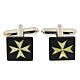 Square cufflinks with Maltese cross, black mother-of-pearl s1