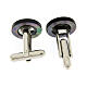 Round cufflinks with JHS, grey mother-of-pearl s2