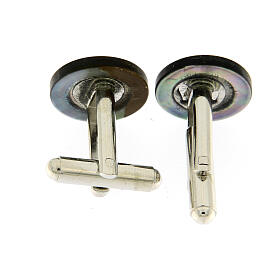 Round gray mother-of-pearl XP cufflinks