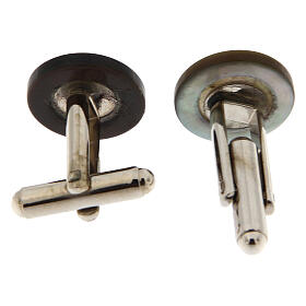 Round gray mother-of-pearl XP cufflinks