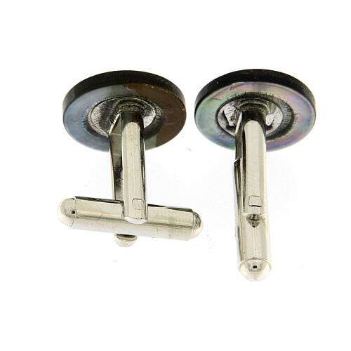 Round gray mother-of-pearl XP cufflinks 2