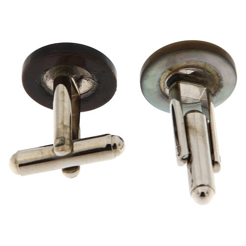 Round gray mother-of-pearl XP cufflinks 2