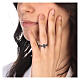 Finger rosary ring 9 kt shiny gold beads 925 silver HOLYART Collection s2