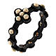 Finger rosary ring 9 kt shiny gold beads 925 silver HOLYART Collection s1