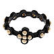 Finger rosary ring 9 kt shiny gold beads 925 silver HOLYART Collection s2