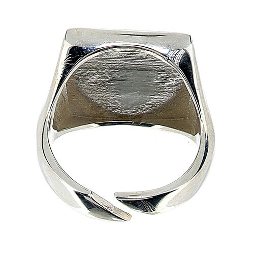 Adjustable signet ring with ear of wheat, burnished 925 silver, for men, HOLYART Collection 3