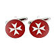 Cuff links with Maltese cross, red mother-of-pearl s1