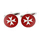 Red mother-of-pearl Maltese Cross cufflinks s1