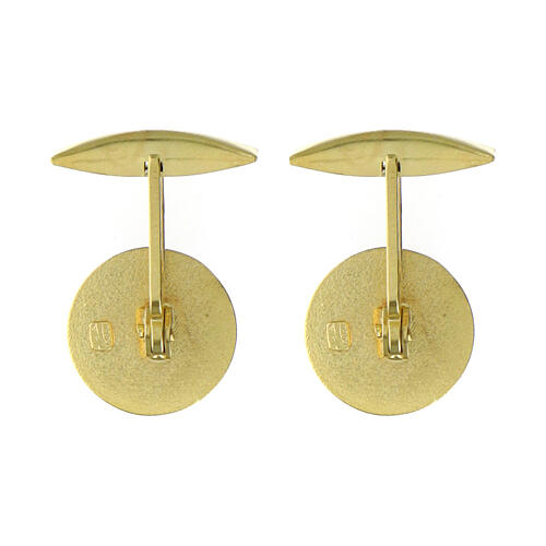 Cufflinks with 2025 Jubilee gold plated logo, 925 silver, 0.6 in 2