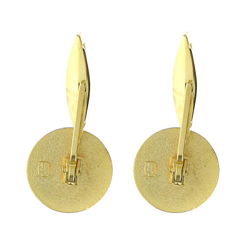 Cufflinks with 2025 Jubilee gold plated logo, 925 silver, 0.6 in 3