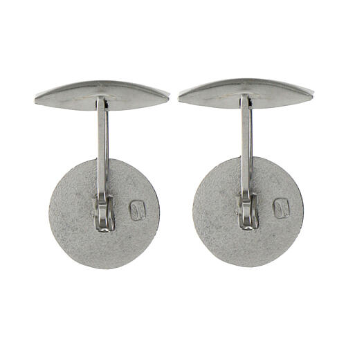 Cufflinks with 2025 Jubilee rhodium-plated logo, 925 silver, 0.6 in 2