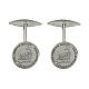 Cufflinks with 2025 Jubilee rhodium-plated logo, 925 silver, 0.6 in s1