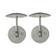 Cufflinks with 2025 Jubilee rhodium-plated logo, 925 silver, 0.6 in s2