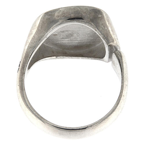 Größenverstellbarer Ring, Malteserkreuz, grün, aus 925er Silber, HOLYART Collection 6