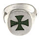 Adjustable unisex signet ring with green Maltese cross, 925 silver, HOLYART Collection s4