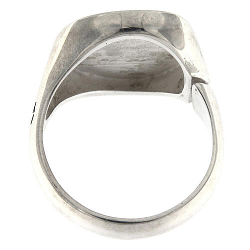 Größenverstellbarer Ring, Malteserkreuz, grün, aus 925er Silber, HOLYART Collection, unisex 6