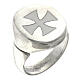 White unisex Maltese cross ring adjustable in 925 silver HOLYART Collection s1