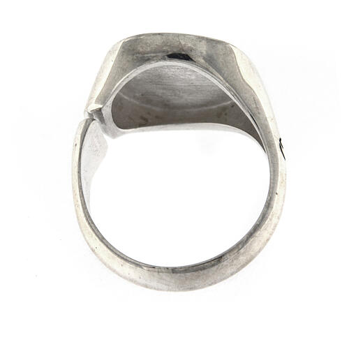 Größenverstellbarer Ring, Malteserkreuz, bordeaux, aus 925er Silber, HOLYART Collection 6