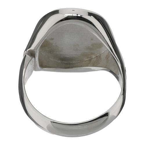 Unisex 925 silver ring with Maltese cross burgundy adjustable HOLYART Collection 7