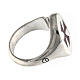 Unisex 925 silver ring with Maltese cross burgundy adjustable HOLYART Collection s5