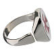 Unisex 925 silver ring with Maltese cross burgundy adjustable HOLYART Collection s3