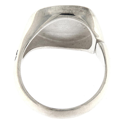 Verstellbarer HOLYART Collection Ring aus Silber 925 mit Malteserkreuz auf burgunderrotem Hintergrund 6