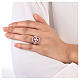Adjustable signet ring with Maltese cross on burgundy enamel, 925 silver, HOLYART Collection s3