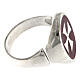 Adjustable signet ring with Maltese cross on burgundy enamel, 925 silver, HOLYART Collection s5
